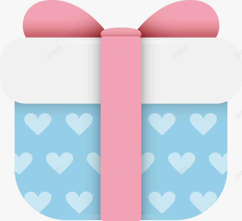 蓝色可爱卡通礼盒png免抠素材_88icon https://88icon.com 卡通礼盒 可爱礼盒 圣诞节礼盒 绯色系带 蓝色礼盒