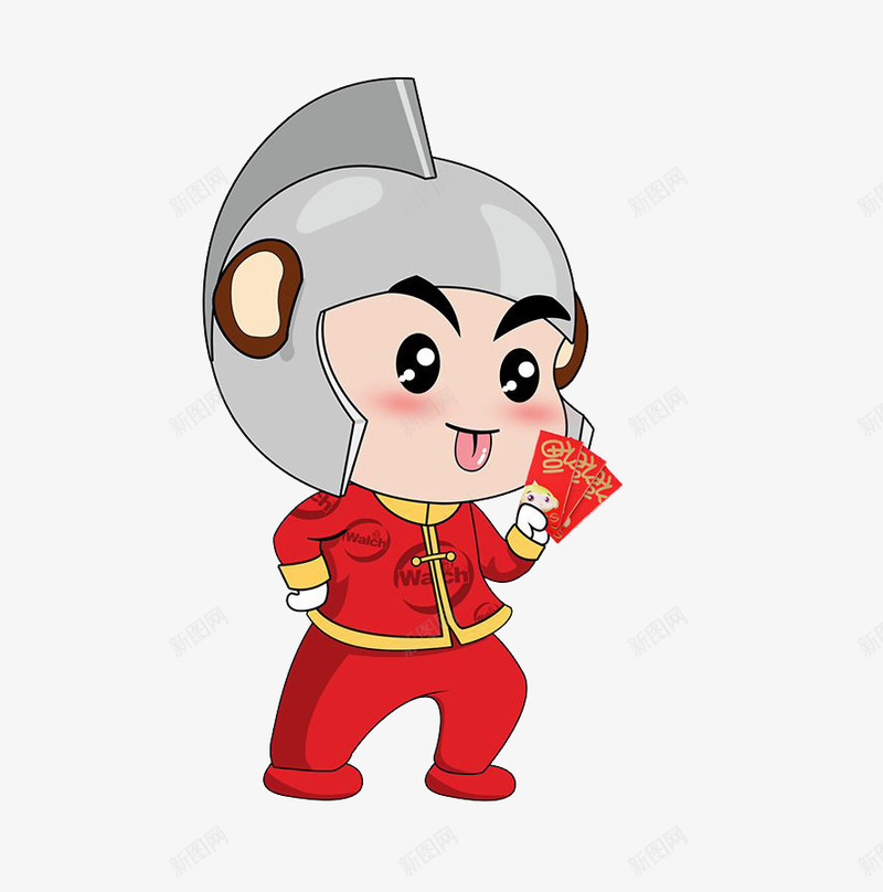 拿着红包的士兵png免抠素材_88icon https://88icon.com 偷笑 卡通手绘 头盔 开心 得意忘形 拿红包的小人 插画 春节 红包