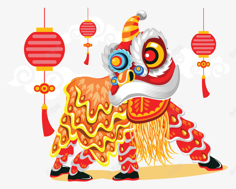 新年舞狮灯笼矢量图ai免抠素材_88icon https://88icon.com 喜庆 对 新年 新年灯笼 春节 灯笼素材 矢量图 舞狮 鍠滃簡 鏂板勾 鏂板勾鐏 鏄妭 鐏 鑸炵嫯