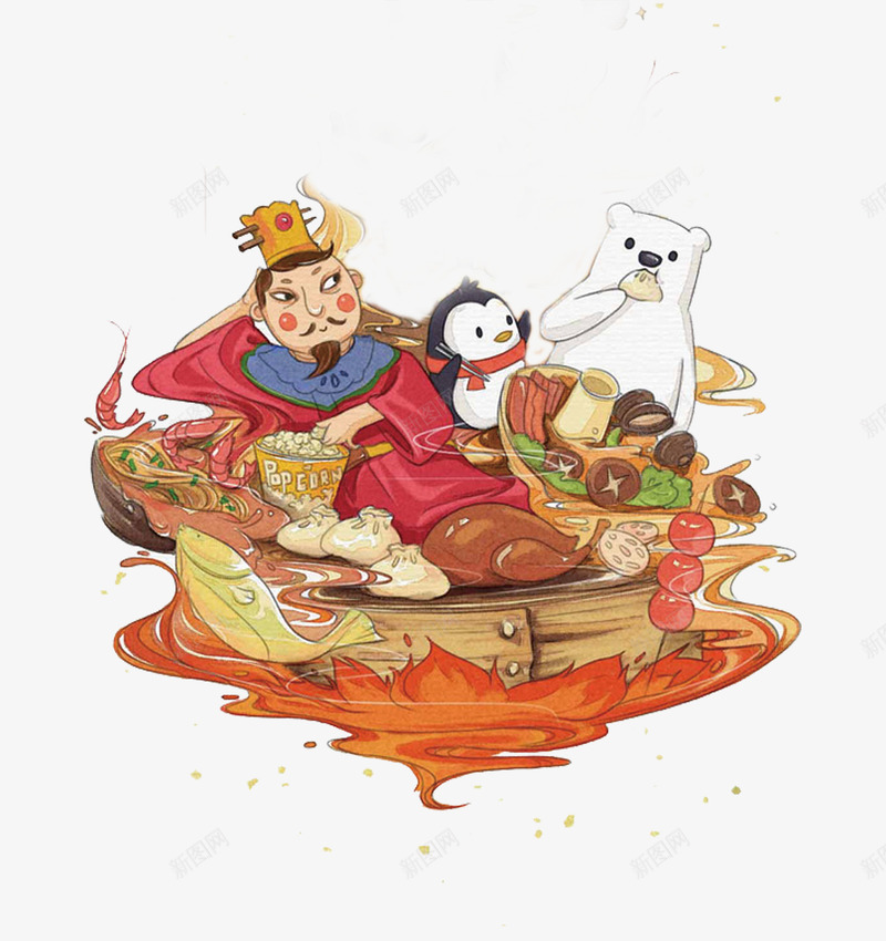 中国风玉皇大帝吃年夜饭png免抠素材_88icon https://88icon.com 中国风 企鹅 卡通 团圆 小熊 年夜饭 玉帝 玉皇大帝 过年 除夕