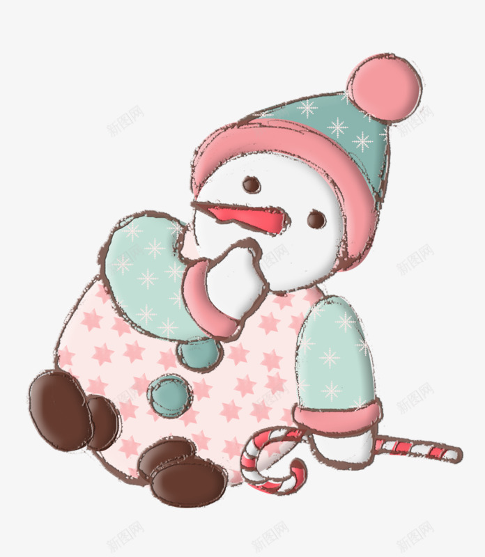 手绘雪人娃娃png免抠素材_88icon https://88icon.com 可爱 小娃娃 布娃娃 手绘