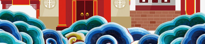 传统房屋psd免抠素材_88icon https://88icon.com PNG免抠图下载 农村 古建筑 春节 灯笼 红灯笼