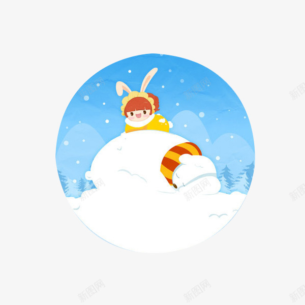 雪花小娃png免抠素材_88icon https://88icon.com 冬至 小雪 白色
