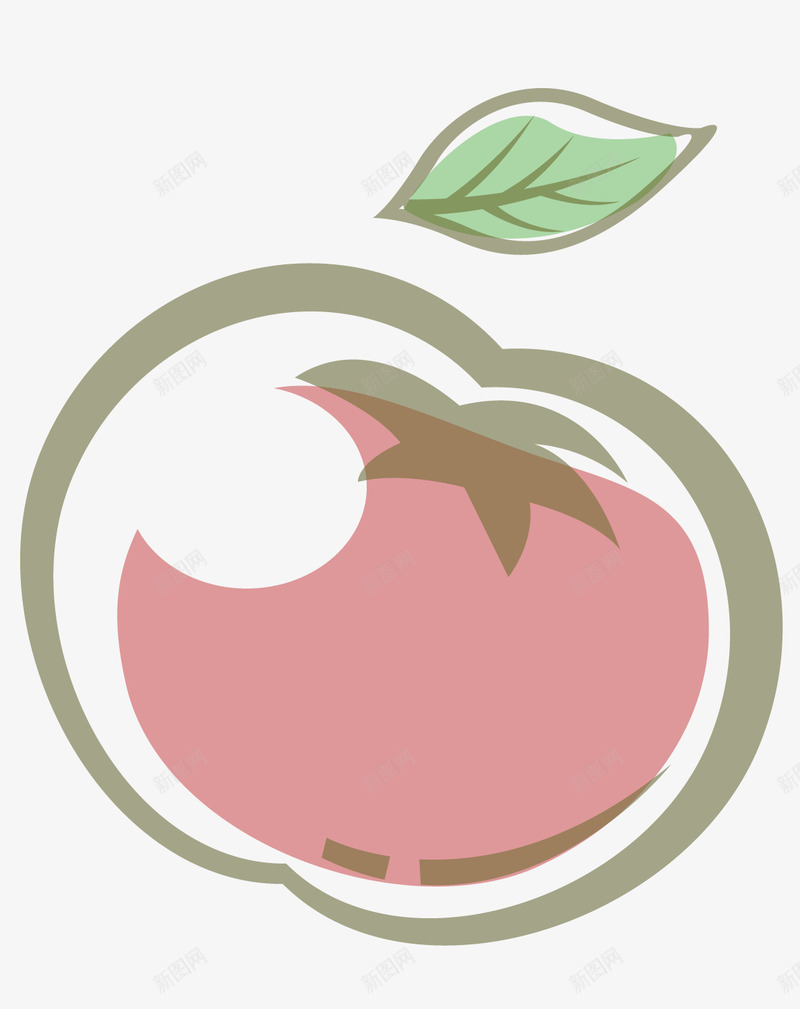 红色番茄矢量图ai免抠素材_88icon https://88icon.com 手绘番茄 水果蔬菜 番茄 矢量素材 蔬菜 矢量图