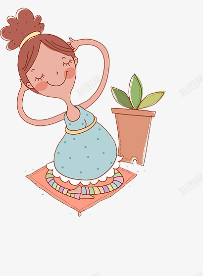 练瑜伽的孕妇png免抠素材_88icon https://88icon.com 卡通孕妇 女士 手绘孕妇 植物 瑜伽 胎教