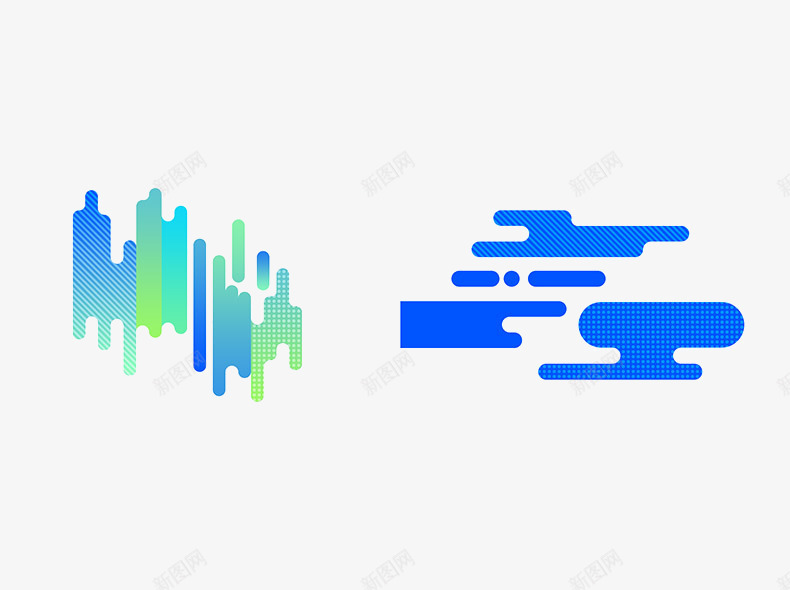 蓝色孟菲斯装饰png免抠素材_88icon https://88icon.com 孟菲斯风格 条纹 渐变 漂浮悬浮 蓝色 装饰