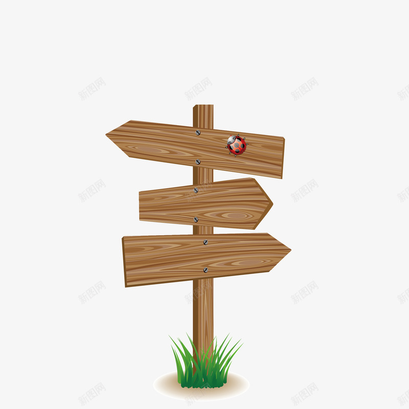 木牌箭头指示标志png免抠素材_88icon https://88icon.com 小草 指示标志 木牌 瓢虫 简图 箭头 草丛