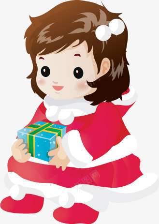 手绘可爱圣诞节女生png免抠素材_88icon https://88icon.com 可爱 圣诞节 女生