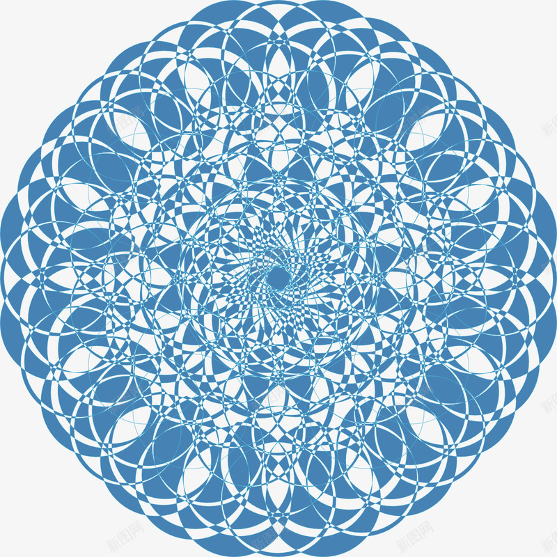 蓝色民族花纹png免抠素材_88icon https://88icon.com 曼陀罗 环路 花边 蓝色桌巾 蓝色花边