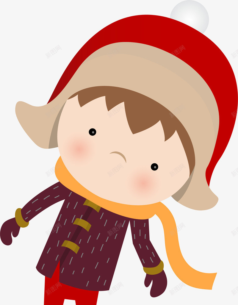 手绘圣诞节戴帽子的小女孩装饰矢量图ai免抠素材_88icon https://88icon.com 冬季 卡通圣诞 圣诞 圣诞节 戴帽子的小女孩 手绘圣诞节装饰 矢量图