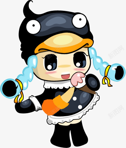 手绘卡通带帽子女生png免抠素材_88icon https://88icon.com 卡通 女生 帽子