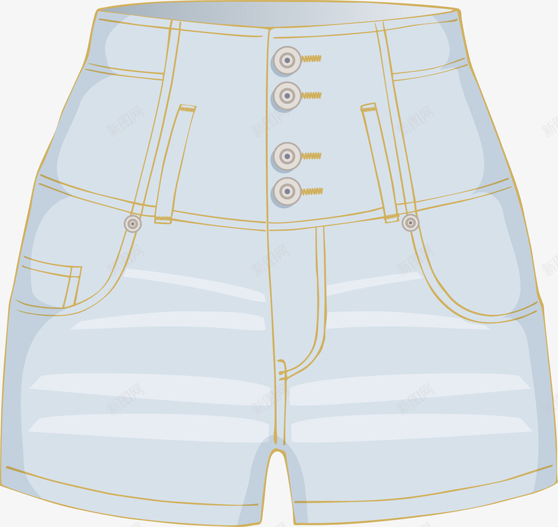 清新时髦短裤png免抠素材_88icon https://88icon.com 手绘 时髦女装 服饰搭配 清新 短裤 粉色系