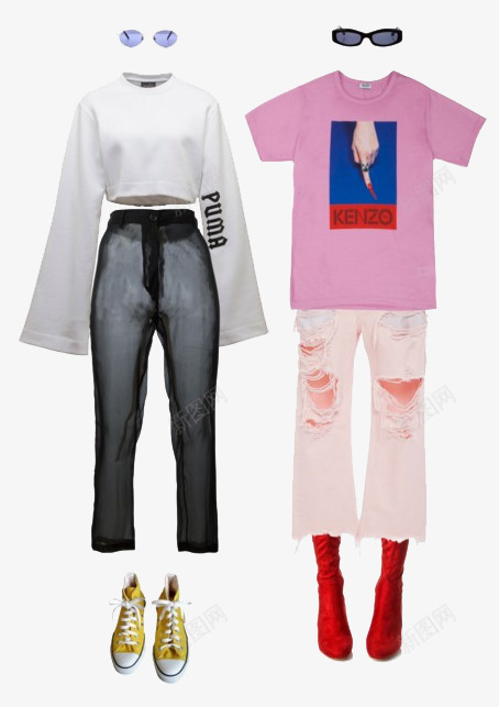 可爱甜美搭配png免抠素材_88icon https://88icon.com 可爱甜美搭配 女装 服装搭配