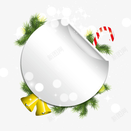 圣诞节圆环边框矢量图ai免抠素材_88icon https://88icon.com 圆环 圆环边框 圣诞节 松树 节日装饰 装饰矢量图 铃铛 矢量图