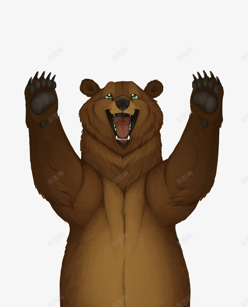 咆哮的狗熊png免抠素材_88icon https://88icon.com PNG PNG免费下载 PNG图片 卡通 手绘 灰熊 狗熊