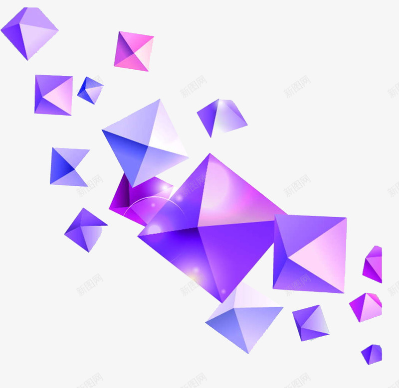 飘浮的矩形png免抠素材_88icon https://88icon.com 几何体 矩形 立体 紫色 菱形 装饰