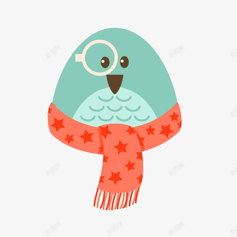 围着围巾的企鹅png免抠素材_88icon https://88icon.com 五角星图案 企鹅 单个眼睛 卡通动物 围巾 橘色