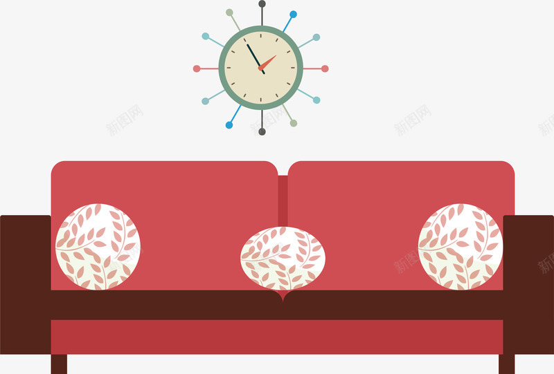 家装家居沙发扁平矢量图ai免抠素材_88icon https://88icon.com 书架 书柜 家居 家装 小桌 床 椅子 沙发 电视机 盆花 落地灯 矢量图