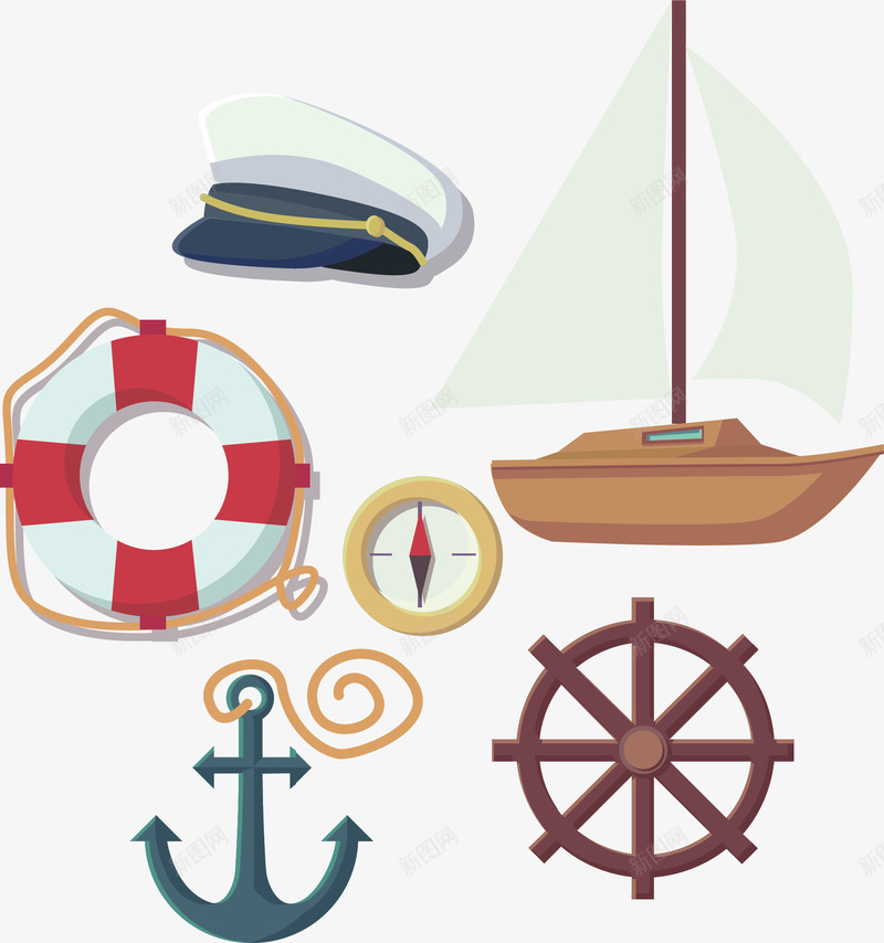 航海工具png免抠素材_88icon https://88icon.com 一日游 帆船 救生圈 气垫 轮盘