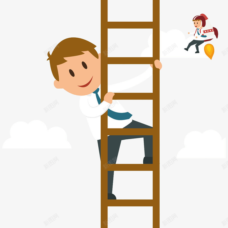 爬梯子的男人png免抠素材_88icon https://88icon.com 卡通 商业 商业男人 商务 商务男 手绘 梯子 爬梯子 男人 蒸蒸日上