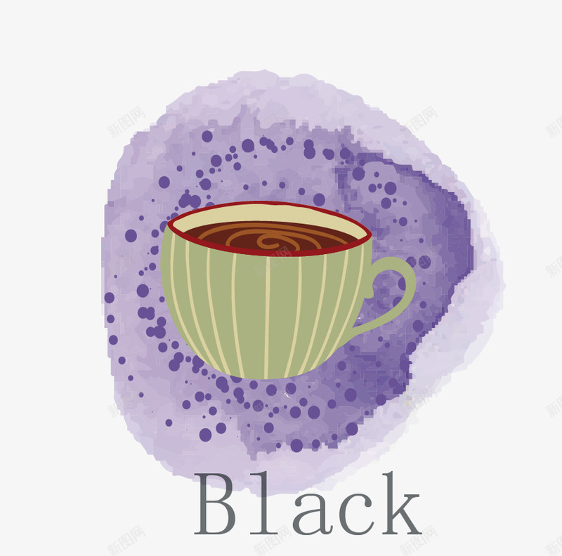 水彩茶饮品矢量图ai免抠素材_88icon https://88icon.com 杯子 水彩 茶 矢量图