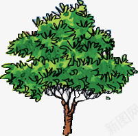手绘绿色大树美景韩式png免抠素材_88icon https://88icon.com 大树 绿色 美景