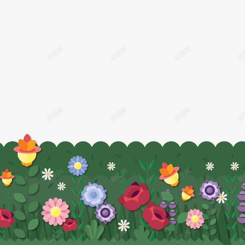 鲜花草地矢量图ai免抠素材_88icon https://88icon.com PNG图 PNG图下载 创意卡通 卡通插图 插图 美丽花朵 草地 鲜花 矢量图
