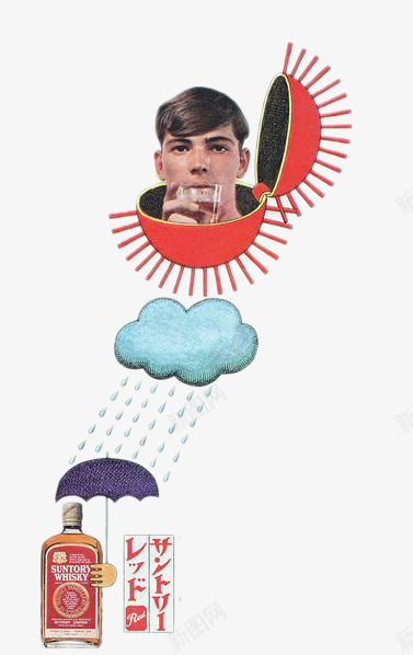 海报酒太阳与男人png免抠素材_88icon https://88icon.com 卡通手绘 太阳 海报设计 男人 酒