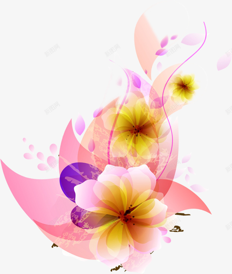 唯美冬日花朵创意新品电商png免抠素材_88icon https://88icon.com 冬日 创意 新品 花朵