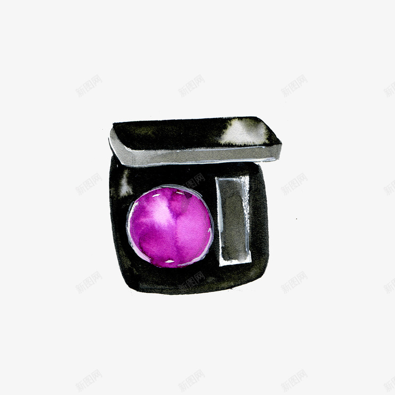 卡通紫色眼影手绘图png免抠素材_88icon https://88icon.com 化妆品 卡通 女士用品 手绘图 眼妆 紫色眼影
