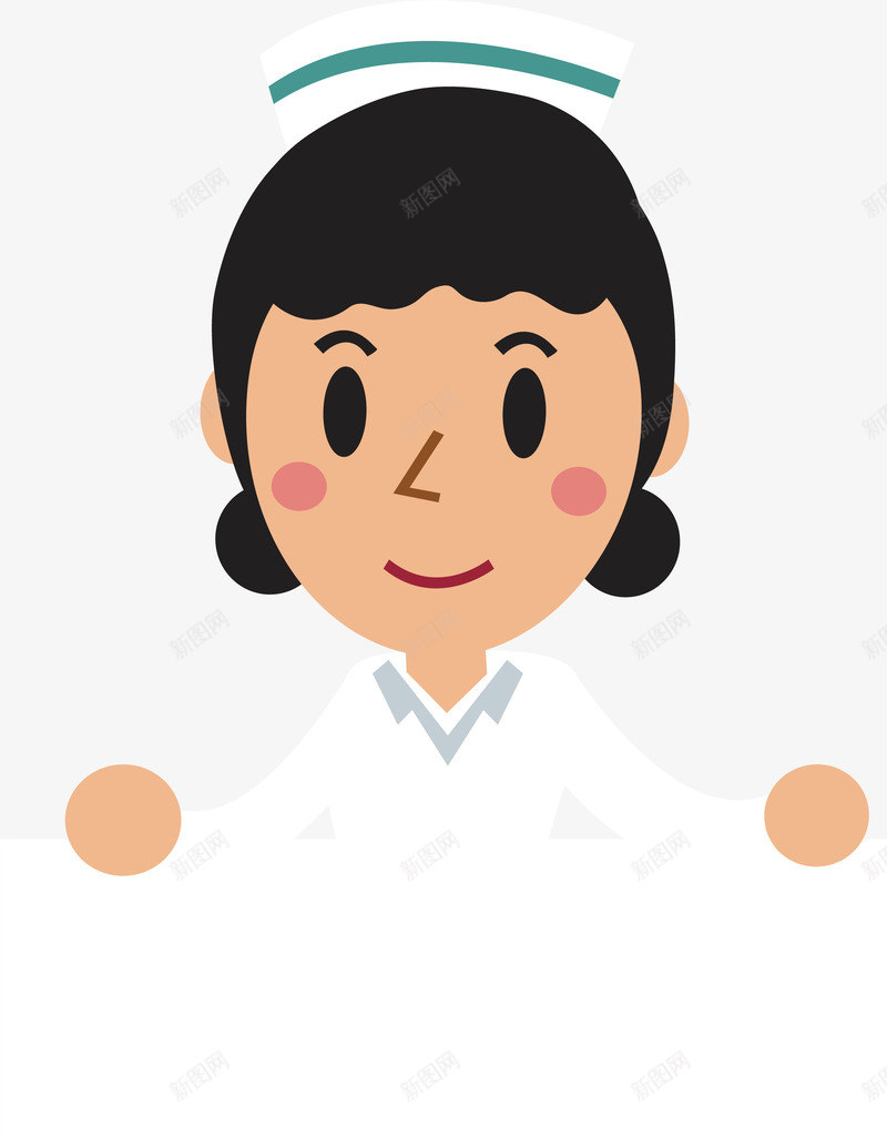 卡通护士手举牌救护宣传矢量图ai免抠素材_88icon https://88icon.com 动作 医生 医生卡通人物 卡通医护人物 姿势 微笑 护士 救护宣传 白板 职业人物 矢量图
