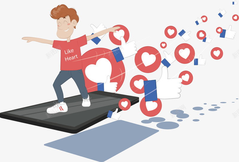 享受社交网络的热情矢量图ai免抠素材_88icon https://88icon.com 手机 手机社交 矢量png 社交达人 移动社交 站在手机上的人 矢量图