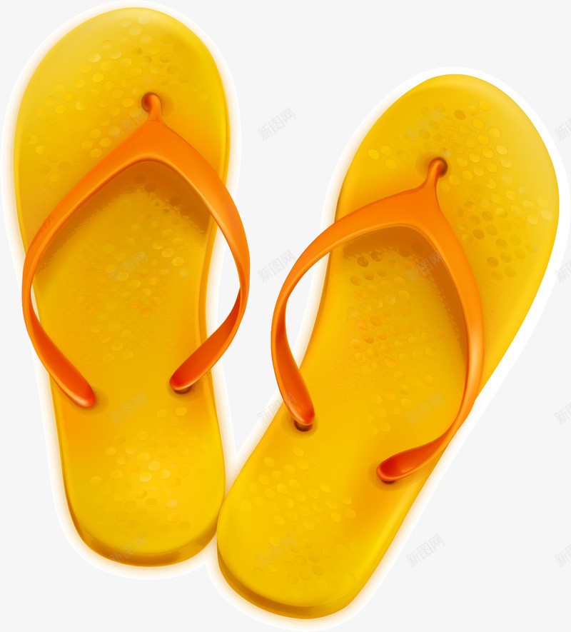 黄色沙滩鞋png免抠素材_88icon https://88icon.com 人字拖 免抠PNG 夏日旅行 度假 沙滩鞋 海滩 装饰图案 黄色