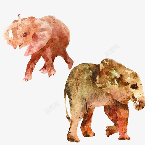 非洲大象水彩画片png免抠素材_88icon https://88icon.com 小象 水彩画 草原动物 长鼻子