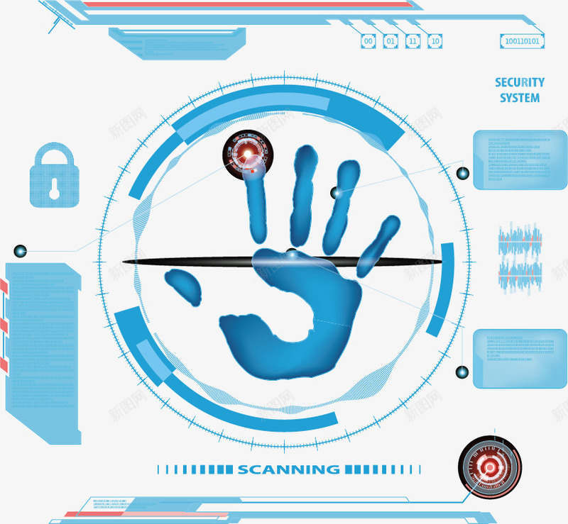 现代化指纹扫描矢量图ai免抠素材_88icon https://88icon.com 指纹扫描 现代化 高科技 矢量图