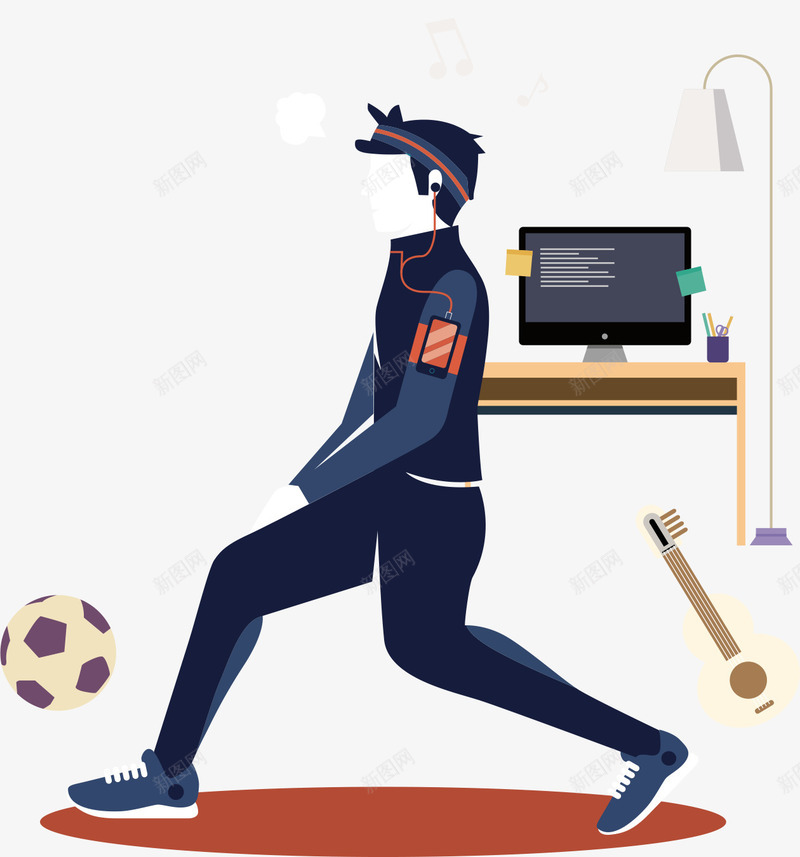 男人踢球png免抠素材_88icon https://88icon.com 人物 人物插画 卡通人物 插画 踢球 运动