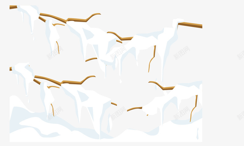 雪白压树枝矢量图eps免抠素材_88icon https://88icon.com 树枝 立冬 素材 雪花 矢量图
