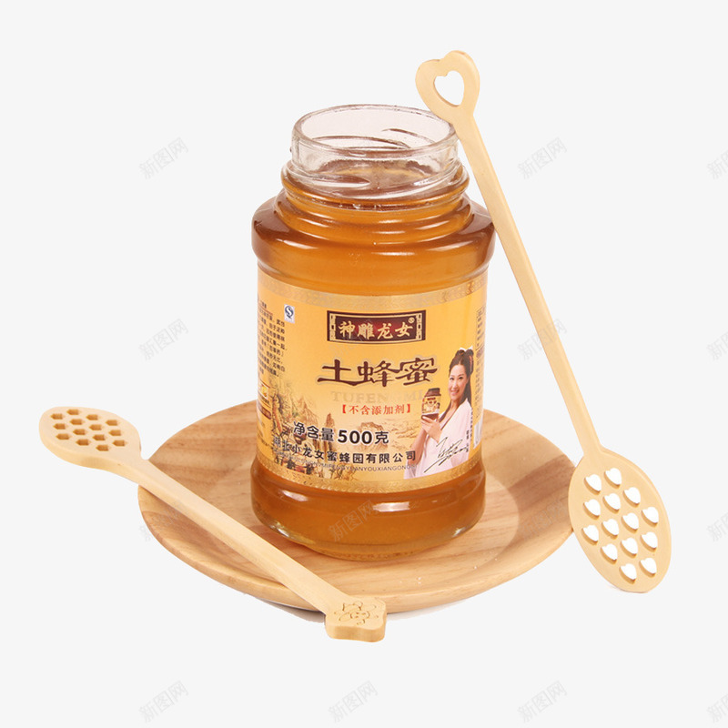 土蜂蜜png免抠素材_88icon https://88icon.com 产品实物图 土蜂蜜 托盘 木质 漏勺