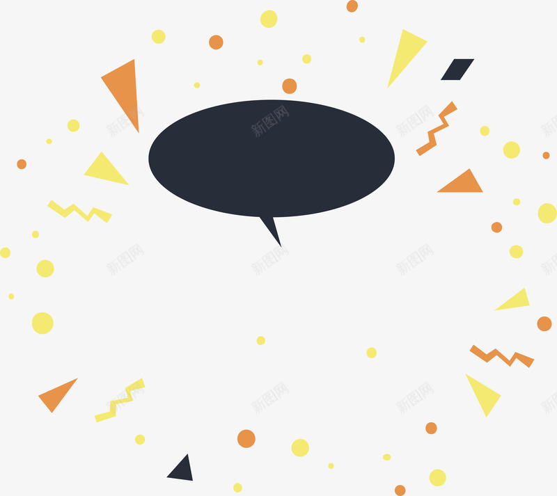 三角圆圈装饰框png免抠素材_88icon https://88icon.com 几何边框 彩色三角 彩色波点 漂浮物 矢量png 艺术感