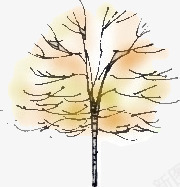 手绘黄色大树树干png免抠素材_88icon https://88icon.com 大树 树干 黄色