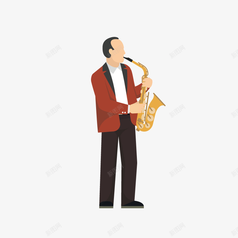 吹萨克斯风的男人png免抠素材_88icon https://88icon.com 乐器 卡通 好听的 演奏 男人 萨克斯风 表演