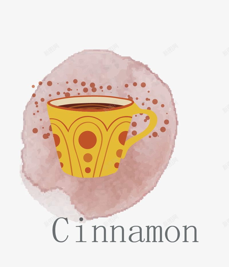 水彩茶饮品矢量图ai免抠素材_88icon https://88icon.com 杯子 水彩 茶 矢量图