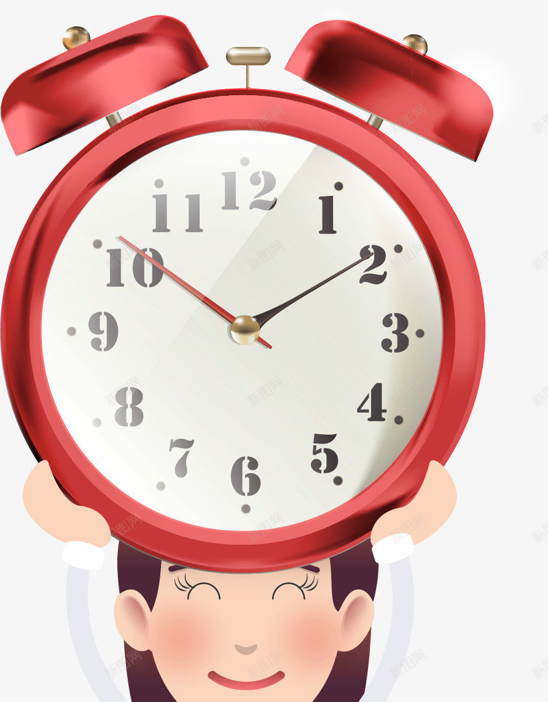 卡通拿着时钟的人图矢量图eps免抠素材_88icon https://88icon.com 上班 上班族 加班 商务 工作 时钟 时间 装饰 闹钟 矢量图