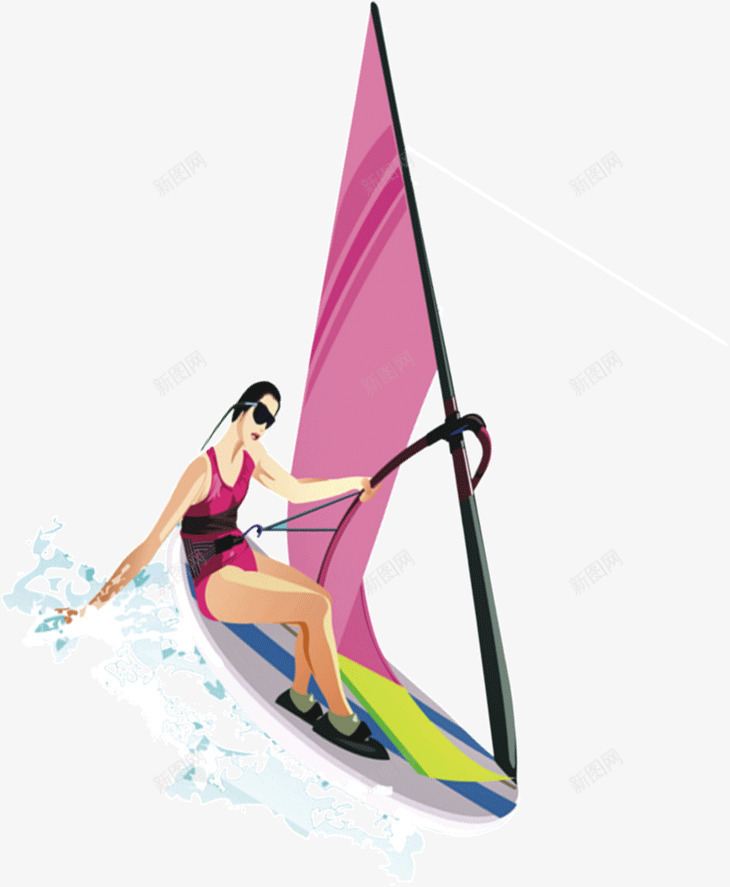 冲浪美女帆船png免抠素材_88icon https://88icon.com 冲浪 帆船 美女