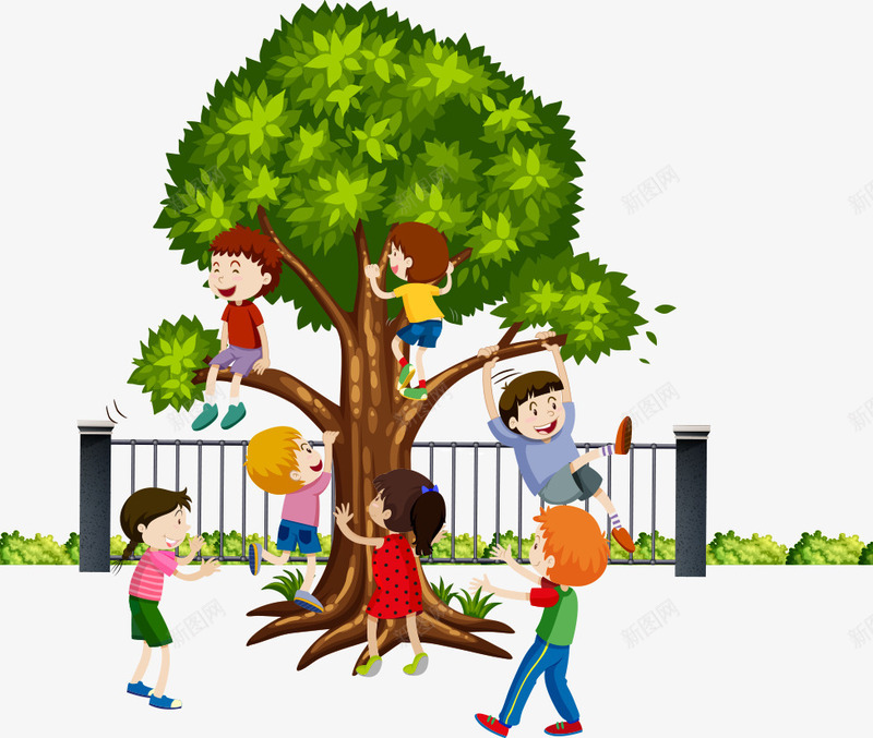 大树上玩耍的小孩png免抠素材_88icon https://88icon.com 人物 卡通人物 小孩 矢量人物 矢量大树