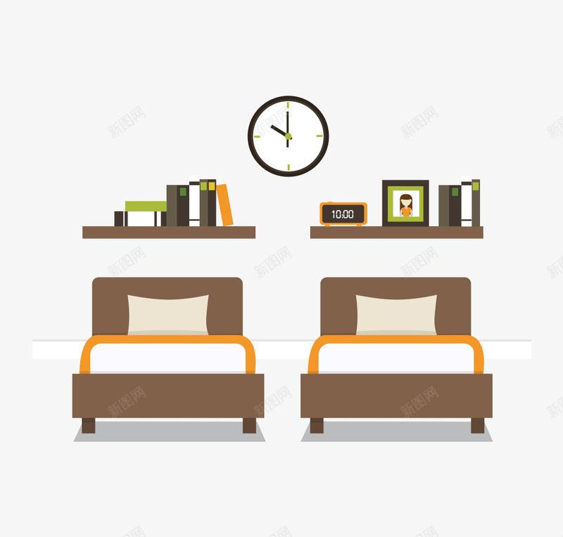 扁平化家居图矢量图ai免抠素材_88icon https://88icon.com 书架 客厅 家居 家庭 沙发 源文件 矢量图