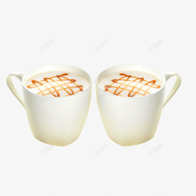 焦糖咖啡两杯psd免抠素材_88icon https://88icon.com 产品实物 咖啡 杯子 焦糖 白色 花式咖啡 食物 餐饮 饮品