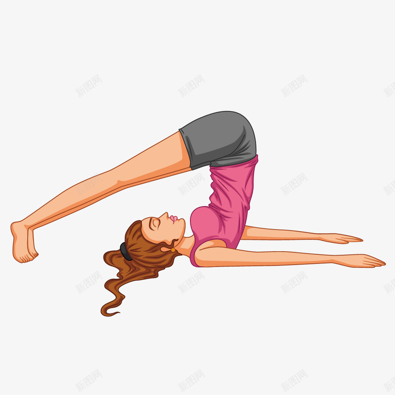 女生瑜伽练习png免抠素材_88icon https://88icon.com 卡通 女生 拉伸 锻炼