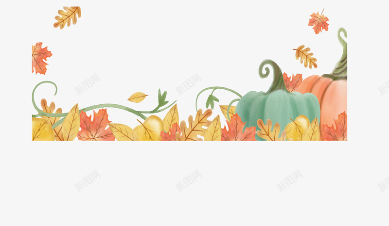 美丽秋叶感恩节横幅矢量图ai免抠素材_88icon https://88icon.com 感恩节 感恩节横幅 感恩节秋叶 矢量png 秋叶 秋叶边框 矢量图