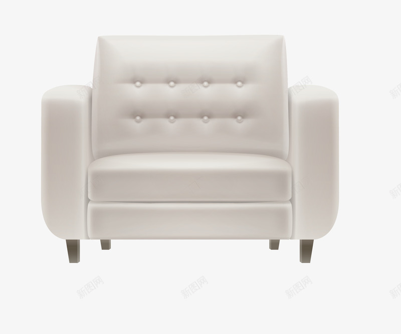 白色皮质沙发椅家具png免抠素材_88icon https://88icon.com 座位 椅子 沙发 白色家具 皮质沙发 装饰图案